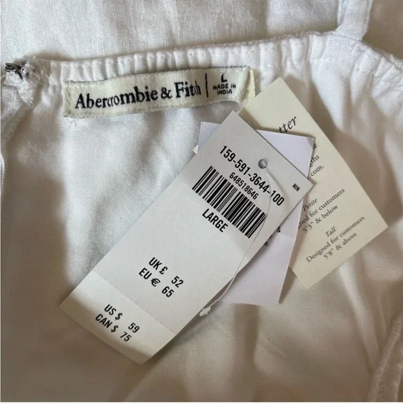 NWT Abercrombie & Fitch Side-Cinch Linen-Blend Cutout Mini Dress Large - Picture 3 of 4